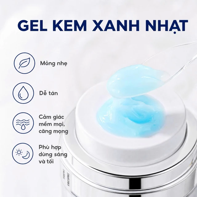 Kết cấu gel kem xanh nhạt
