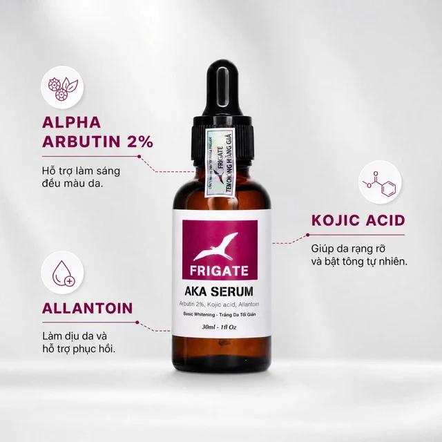Bảng thành phần nổi bật Alpha Arbutin 2%, Kojic Acid và Allantoin